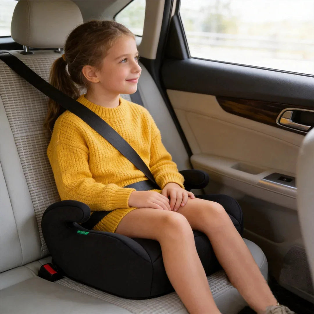 Backless Booster Car Seat, Ergonomic Comfort Kids Booster Seat with Secure Belt Position Guide for Travel & Daily Rides