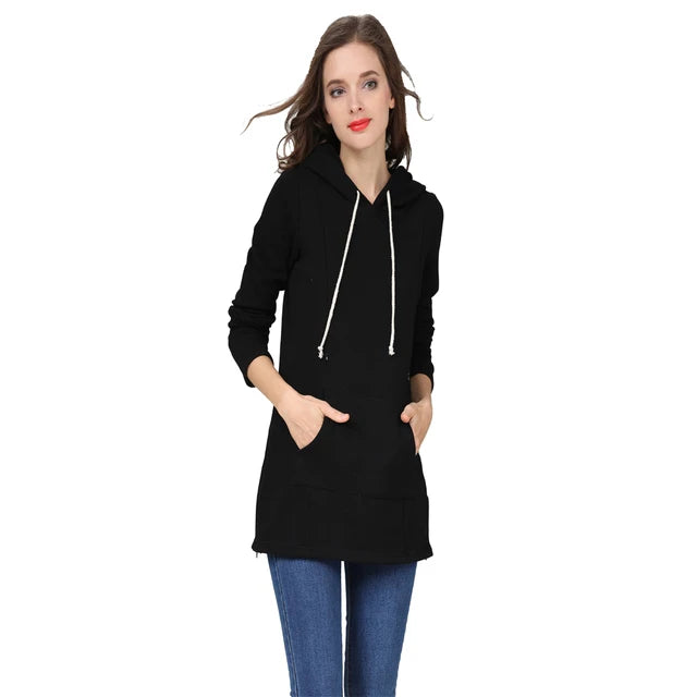 Autumn Winter Maternity Clothes Breastfeeding Tops Nursing Hoodies Thickened Warming Long Sleeve Pregnant Women Hoodie Sweater