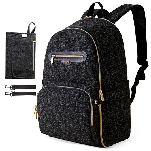 Sunveno Diaper Bag Backpack, Large Baby Nappy Bags with Portable Changing Pad for Moms Dads