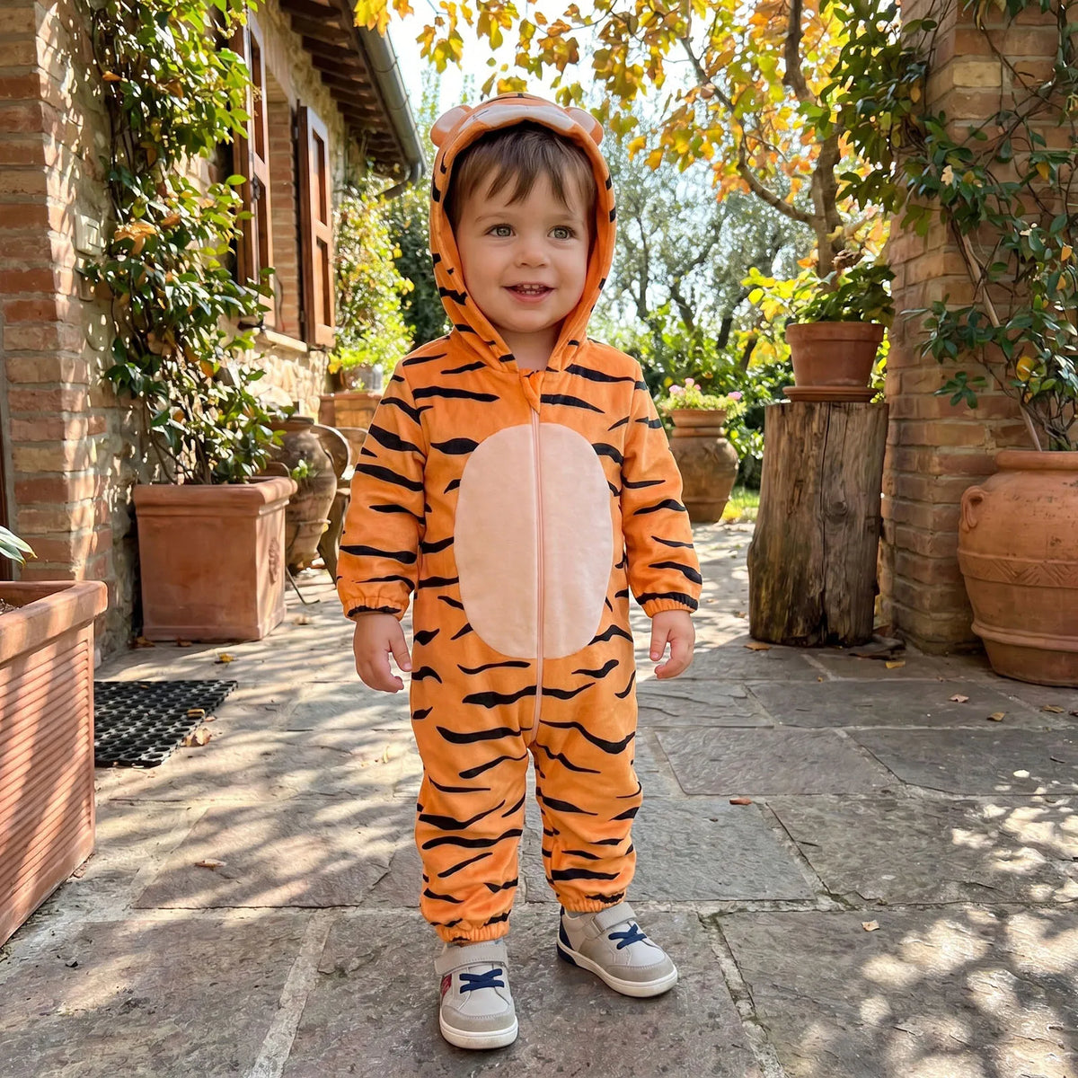 2027 Winter Infant Baby Hooded Long-Sleeve Plush Romper Creative Cartoon Animal Themed Zippered Warm Jumpsuit for Party Ovarlls