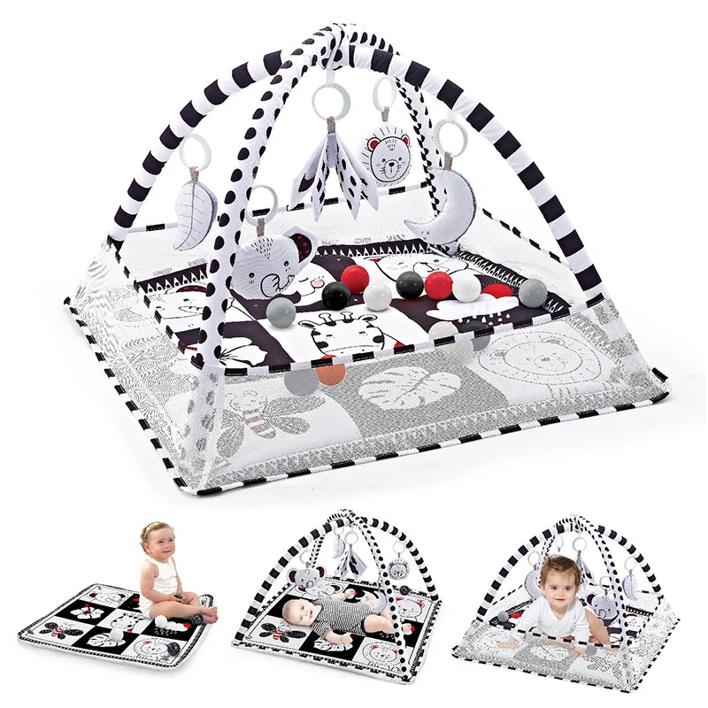 Baby Play Gym Play Mat Children Play Mat Rack Newborn Baby Activity Gym Mat 0-36 Months Tummy Time Crawling Game Blanket Toys