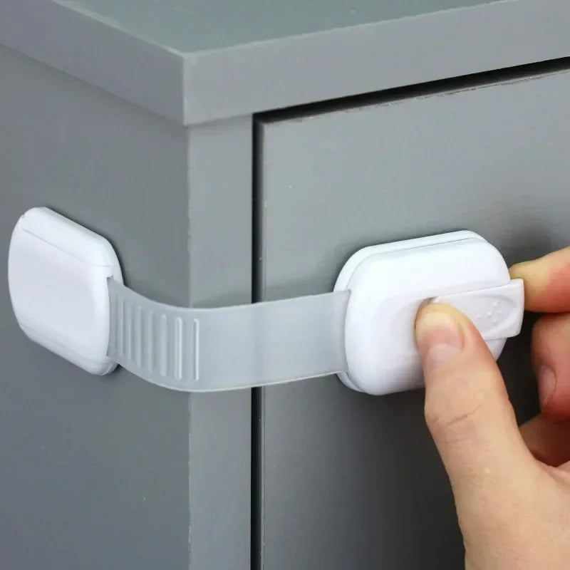 Baby Safe Straps Baby Safety Lock Drawer Child Safety Cabinet Locks Adhesive Cabinet Drawer Door Latches