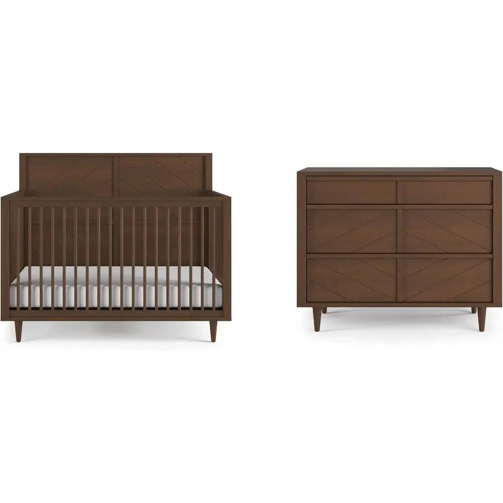 Surrey Hill Design 4-in-1 Convertible Baby Crib Nursery urniture Set, Baby Bed and 3 Der Drer, or Babies, Toddlers and Kids Bedr