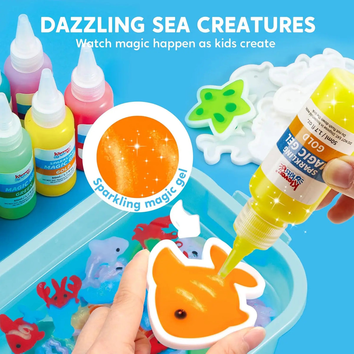 JOYFY Water Gel Kit Magic Fairy Water Gel Toy Kit with 10 Gels Preserving Bottle for Kids Presents Party Favors Birthday Gifts