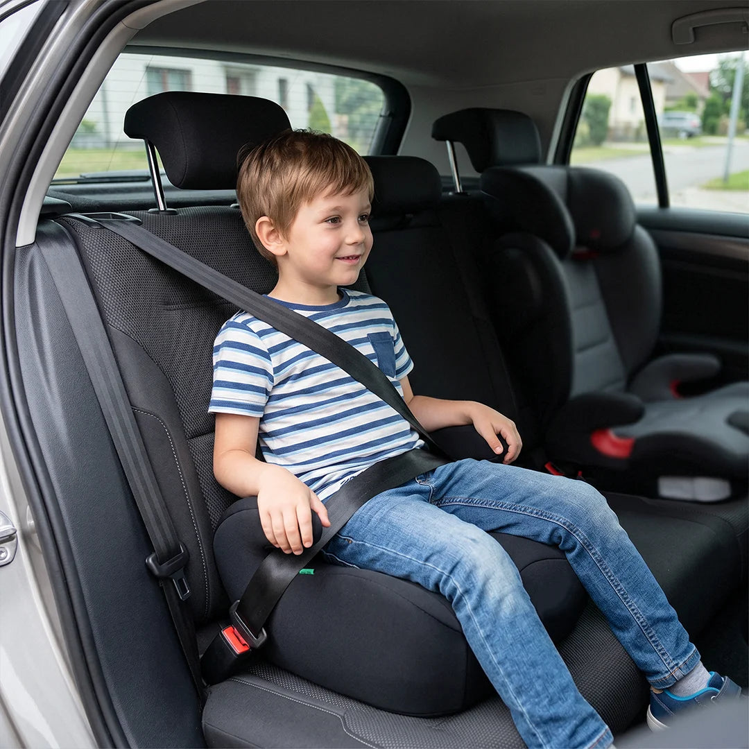 Lightweight Portable Backless Car Seat for Kids 4-12 Years Secure Belt Positioning Travel Booster Seat Comfortable for On-the-Go