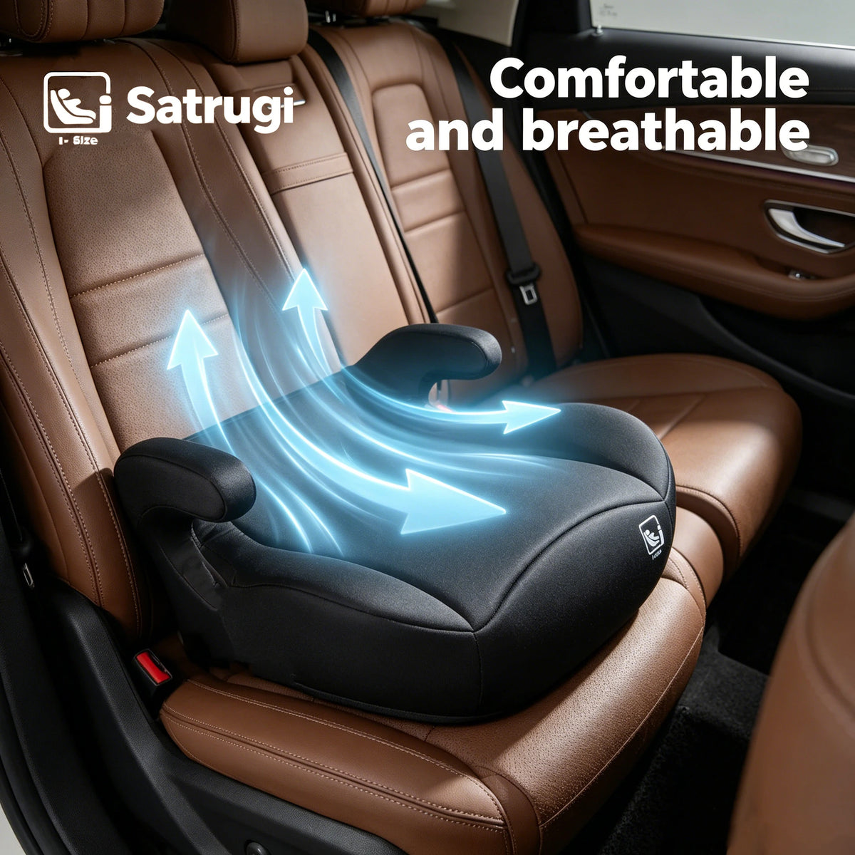 Lightweight Portable Backless Car Seat for Kids 4-12 Years Secure Belt Positioning Travel Booster Seat Comfortable for On-the-Go