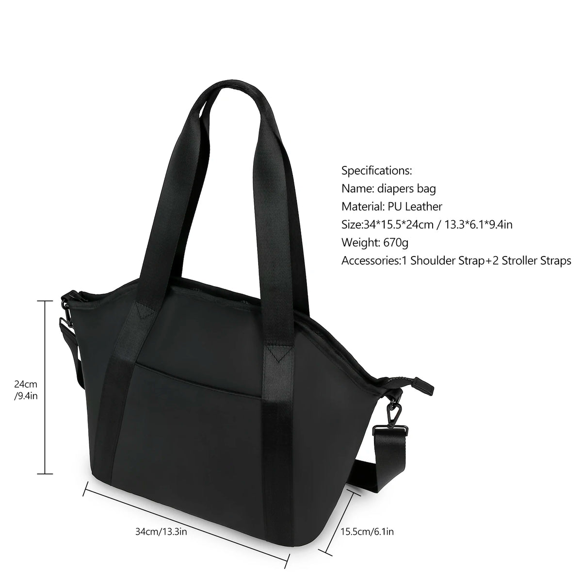 One shoulder hand-held mommy bag, baby travel supplies storage, waterproof mommy storage bag