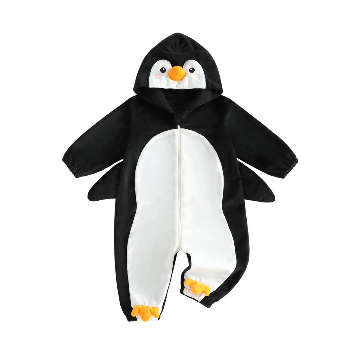 2027 Winter Infant Baby Hooded Long-Sleeve Plush Romper Creative Cartoon Animal Themed Zippered Warm Jumpsuit for Party Ovarlls