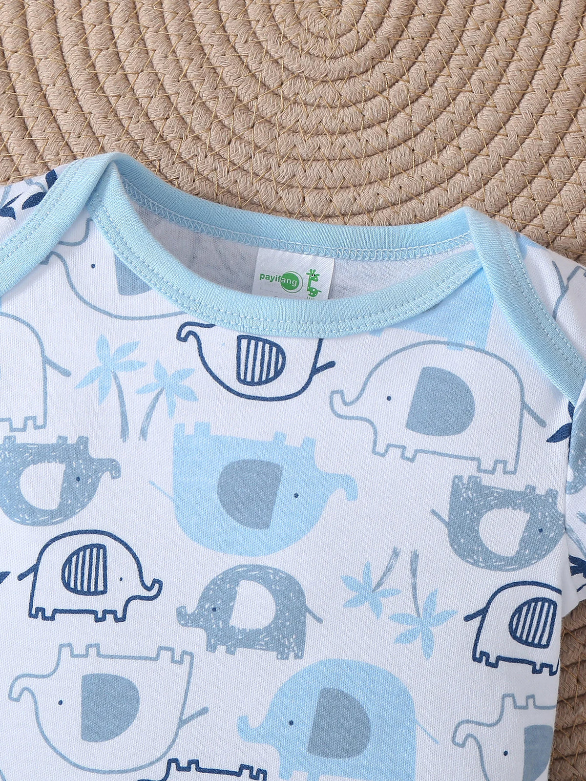 5pcs Newborn Baby Boy Short Sleeve Bodysuits, Cotton Cute Dinosaur Cartoon Rompers, Infant 1pc Jumpsuits, Round Neck Summer Outfits, Hospital Bag Essentials (Boys), Perfect for Outdoor