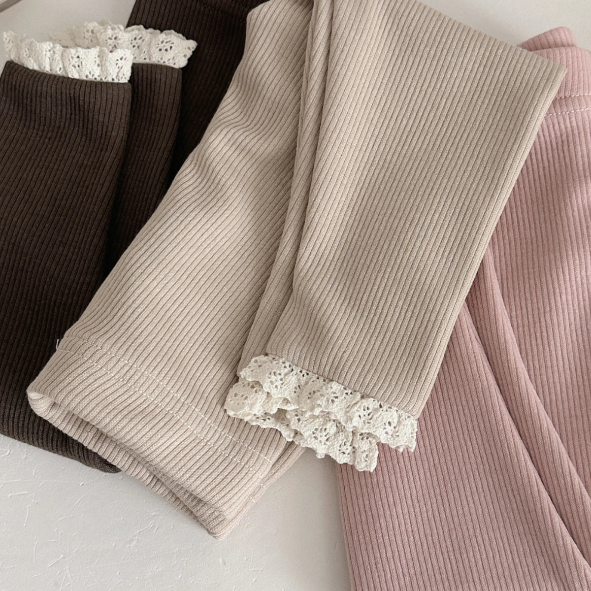 New Autumn Winter Children One Piece Leggings Kids Lace Warm Trousers Girls Baby Elastic Waist Slim Pants Baby Newborn Items Set
