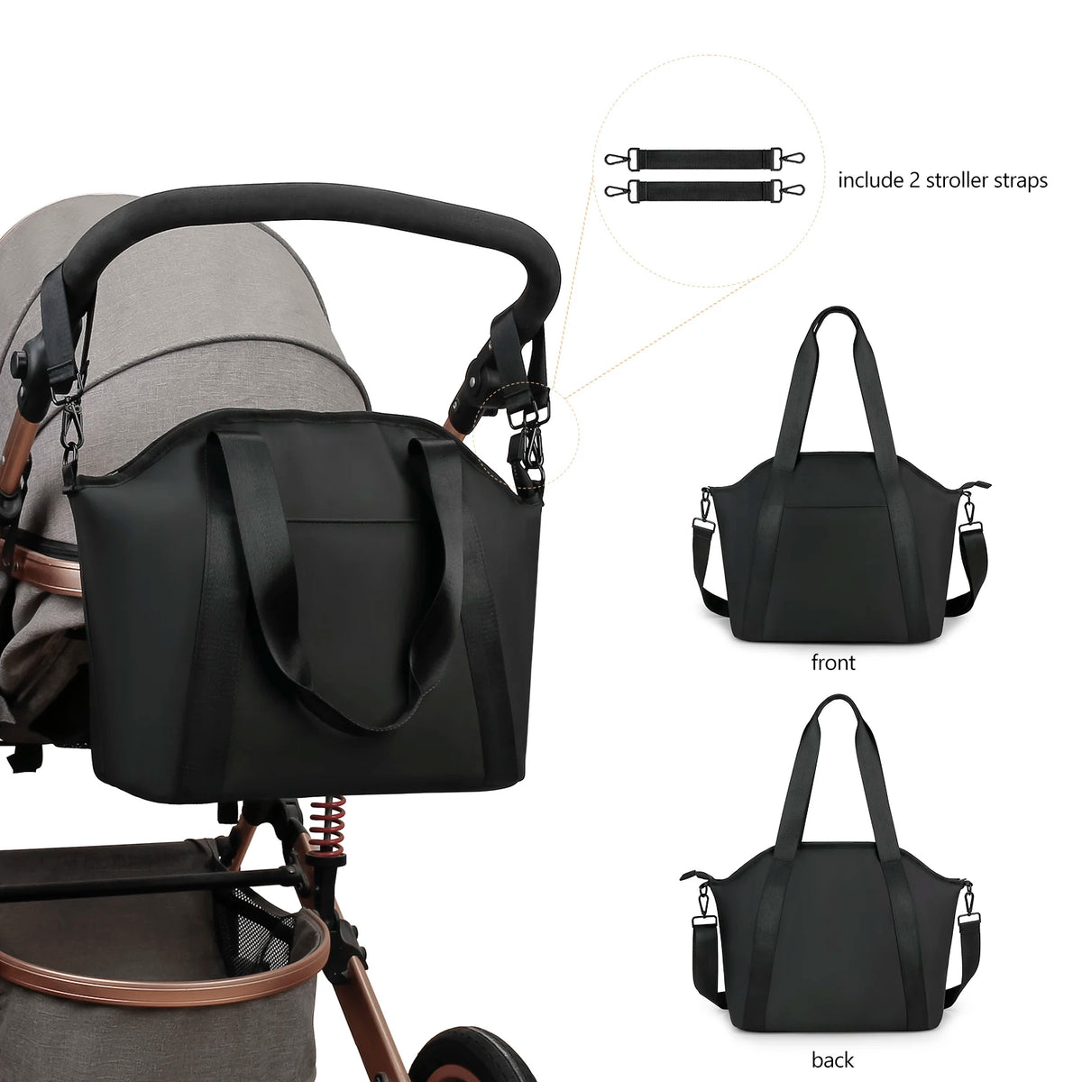 One shoulder hand-held mommy bag, baby travel supplies storage, waterproof mommy storage bag