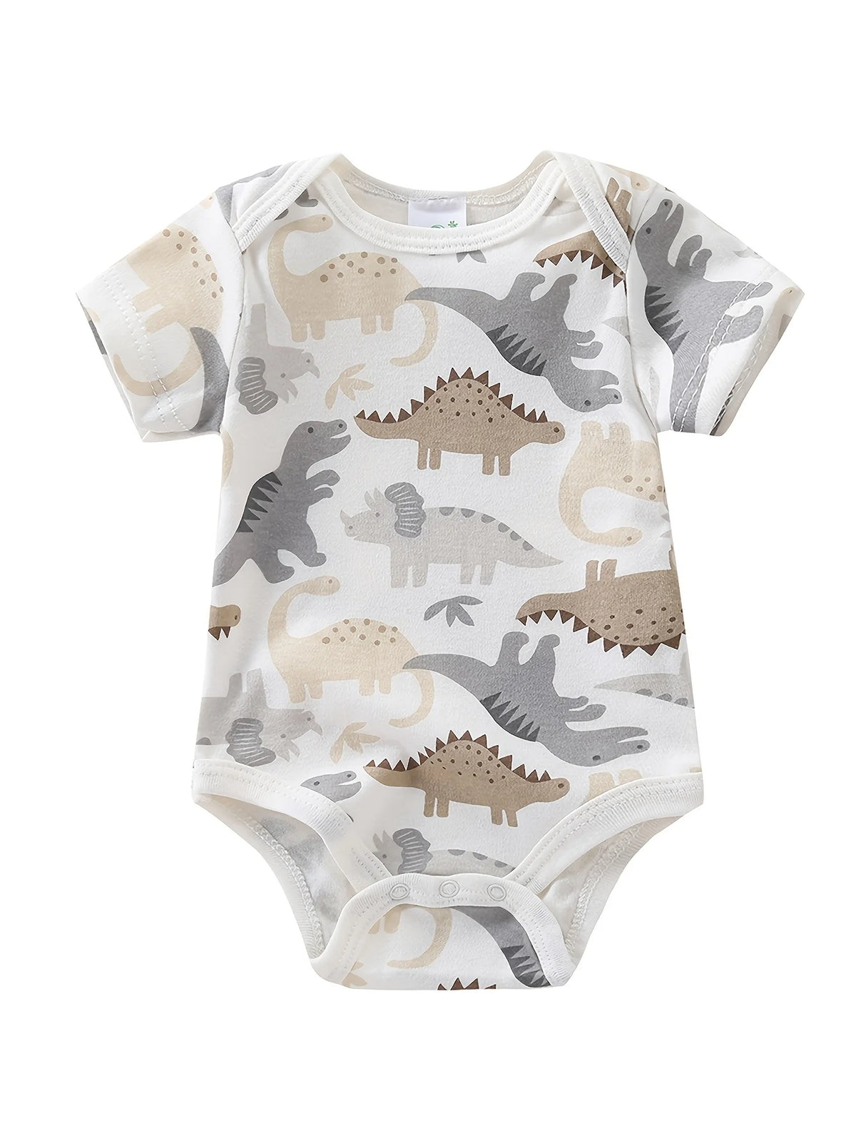 5pcs Newborn Baby Boy Short Sleeve Bodysuits, Cotton Cute Dinosaur Cartoon Rompers, Infant 1pc Jumpsuits, Round Neck Summer Outfits, Hospital Bag Essentials (Boys), Perfect for Outdoor