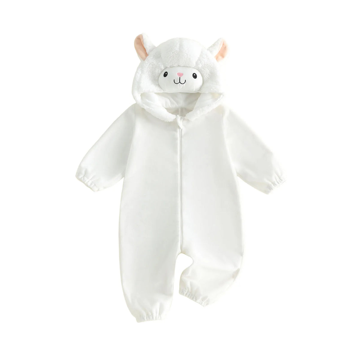 2027 Winter Infant Baby Hooded Long-Sleeve Plush Romper Creative Cartoon Animal Themed Zippered Warm Jumpsuit for Party Ovarlls