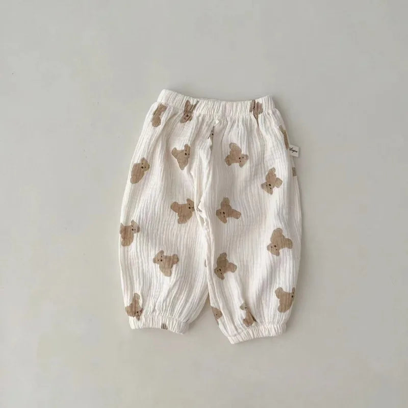 Organic Cotton Baby Pants Newborn Toddlers Autumn Spring Summer Winter Cute Print Soft Muslin Clothes Pants Pantalons Capris