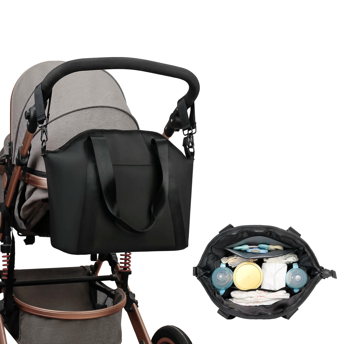 One shoulder hand-held mommy bag, baby travel supplies storage, waterproof mommy storage bag