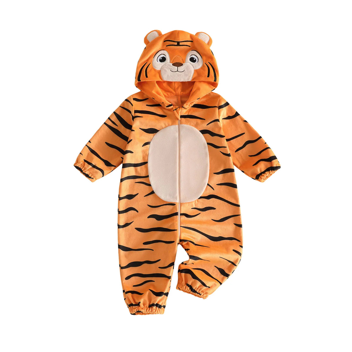 2027 Winter Infant Baby Hooded Long-Sleeve Plush Romper Creative Cartoon Animal Themed Zippered Warm Jumpsuit for Party Ovarlls